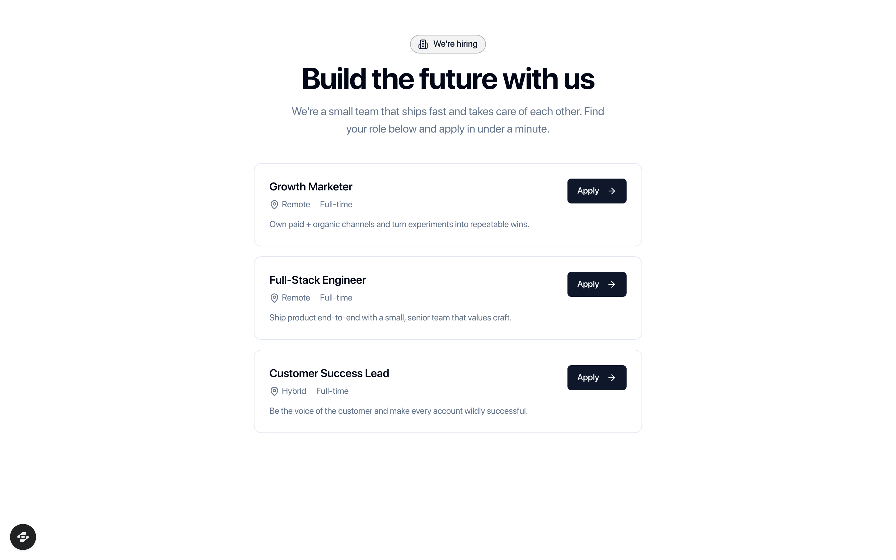 Careers Page Funnel preview